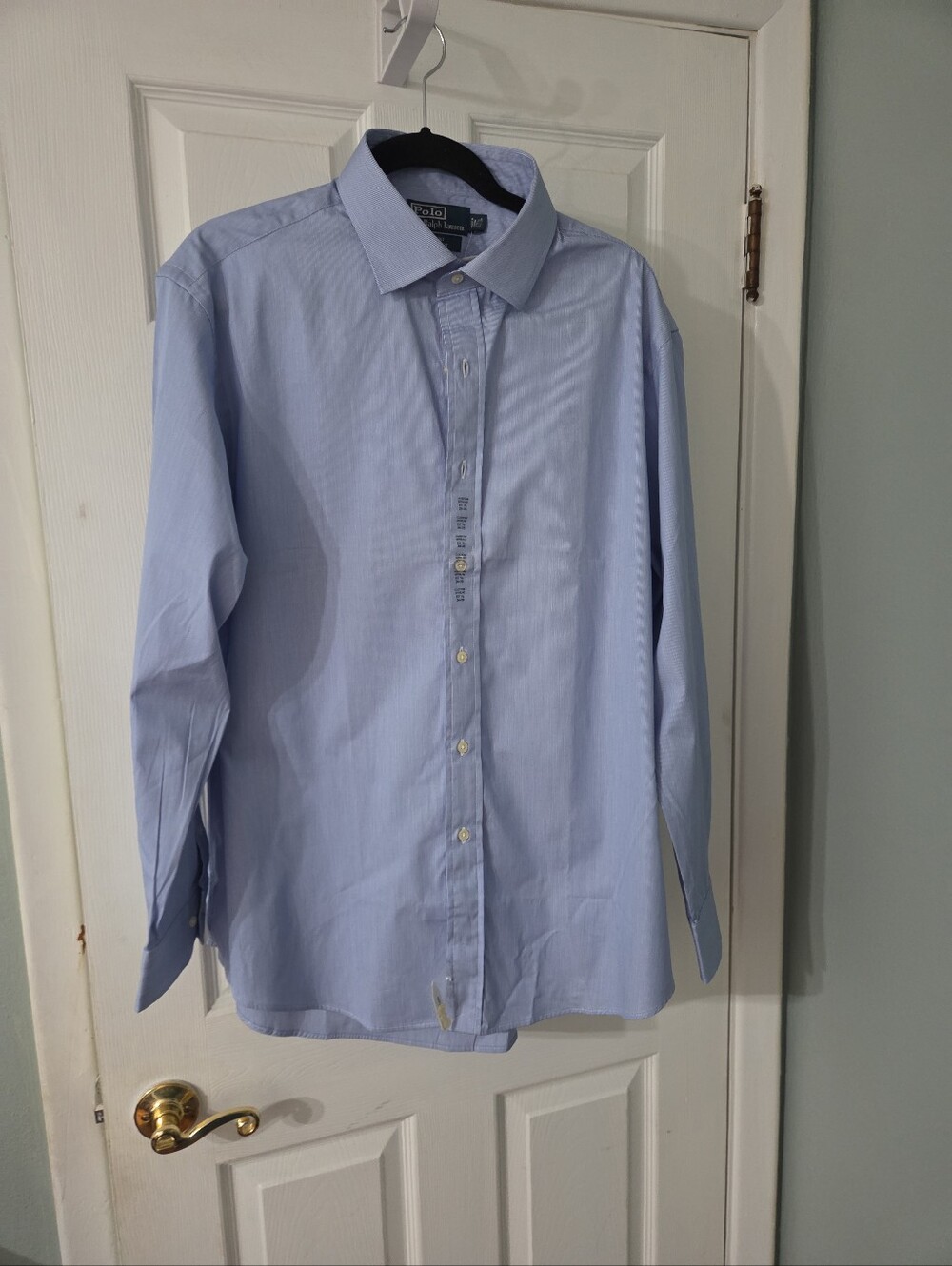 Polo by Ralph Lauren Light Blue Regent Pinstripe Dress Shirt.  17.5  34/35. NWT